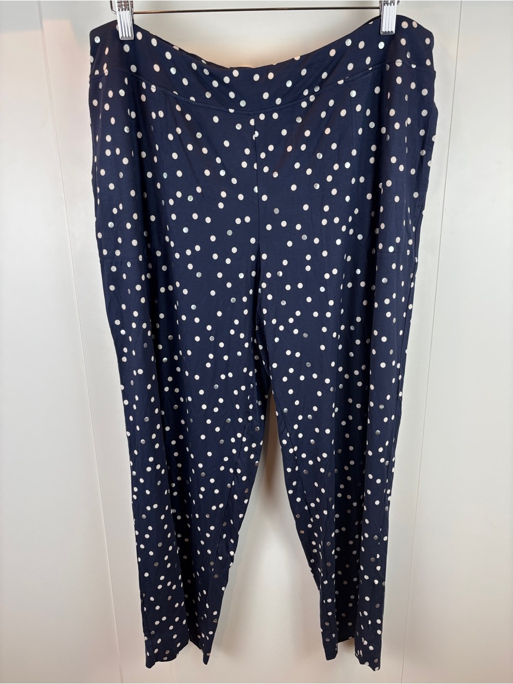 Soma Cool Nights Navy Blue Polka Dot Breathable Pyjama Pants sz XL Wide Leg